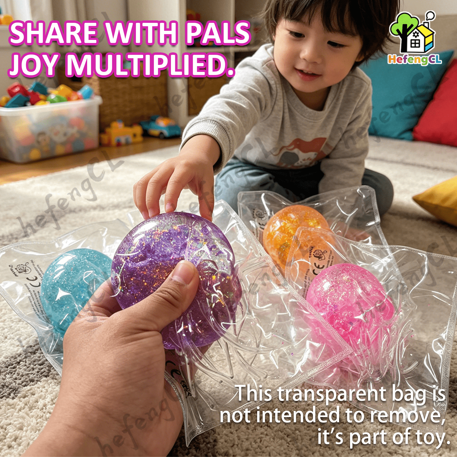 Jellyfish Squeeze Toy, Stress Relief Malt Ball